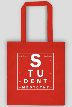 Tablica snellena biały napis - student medycyny
