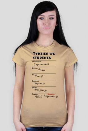 Kalendarz wg studenta - napis czarny