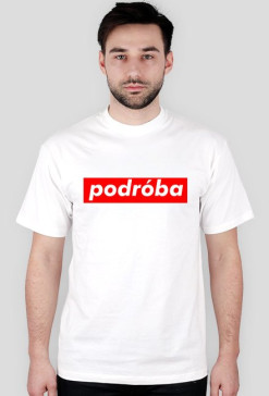 T-SHIRT PODRÓBA WHITE MĘSKI