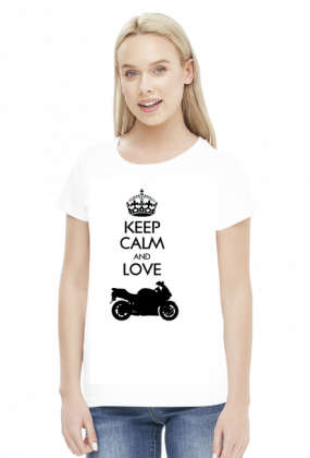 Keep Calm and love moto v2 biała WM - koszulka