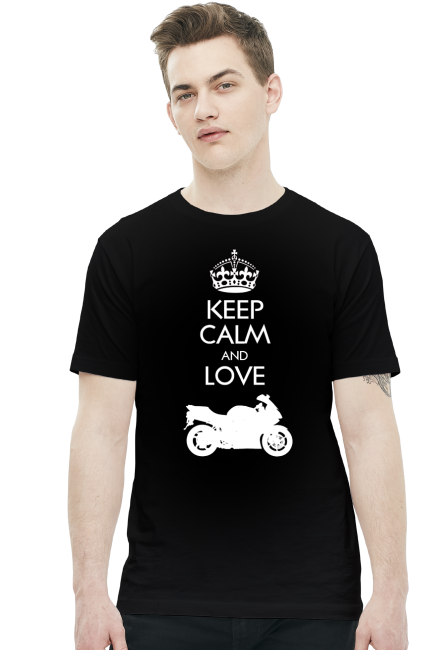 Keep Calm and love moto v2 czarna M - koszulka