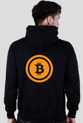 Bluza z kapturem z logiem BitCoin plecy