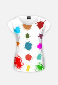 Damska koszulka fullprint - kolorowe plamy