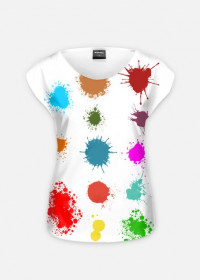 Damska koszulka fullprint - kolorowe plamy