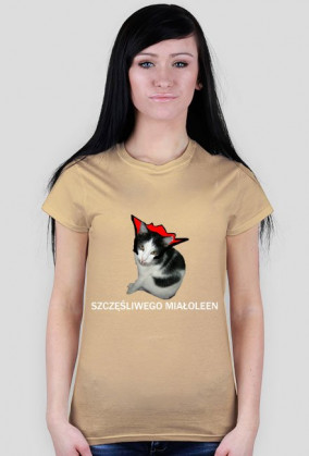 Szczęśliwego meowleen (T-SHIRT Damski)