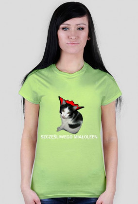 Szczęśliwego meowleen (T-SHIRT Damski)