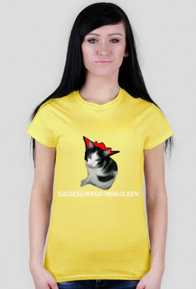 Szczęśliwego meowleen (T-SHIRT Damski)