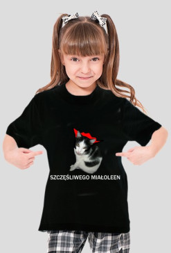 Szczęśliwego meowleen (T-SHIRT Dziecięcy)