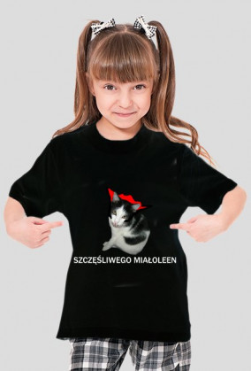 Szczęśliwego meowleen (T-SHIRT Dziecięcy)