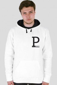 Bluza Pracz biała z czarnym kapturem