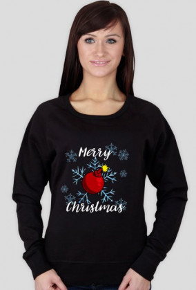 Swetr Merry Christmas Bombka czarny