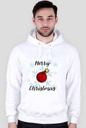Bluza Merry Christmas Bombka biała