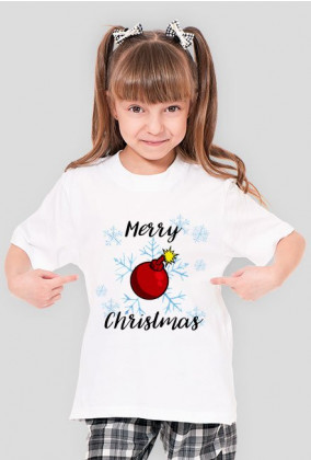 Koszulka Merry Christmas Bombka jasna