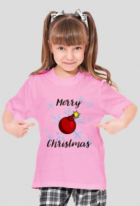 Koszulka Merry Christmas Bombka jasna