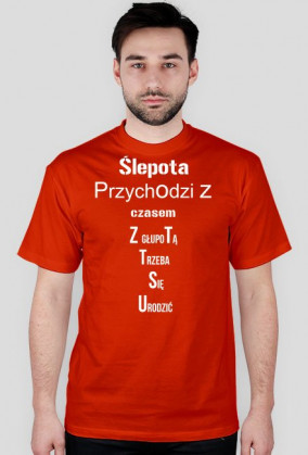 Men's short-sleeved T-shirt with text 1