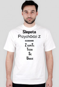 Men's short-sleeved T-shirt with text 1 Men's short-sleeved T-shirt with text 2