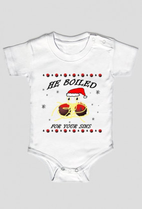 Świąteczne body niemowlęce Latający Potwór Spaghetti