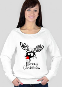 Śmieszny renifer - damska bluza świąteczna
