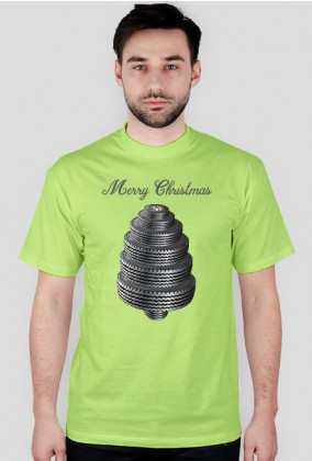 Choinka z opon - męska koszulka świąteczna