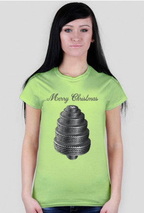 Choinka z opon - damska koszulka świąteczna