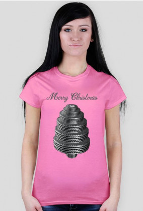 Choinka z opon - damska koszulka świąteczna