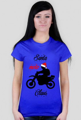 Santa moto claus - damska koszulka świąteczna
