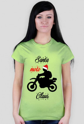 Santa moto claus - damska koszulka świąteczna