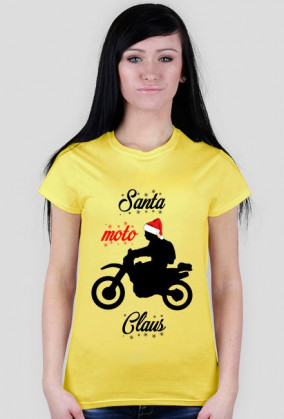 Santa moto claus - damska koszulka świąteczna