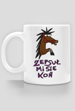 Kubek z zepsutym koniem