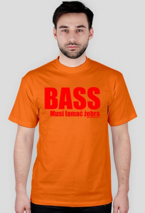 Koszulka "Bass musi łamać żebra" WB car audio - biała, napis czerwony