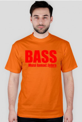 Koszulka "Bass musi łamać żebra" WB car audio - biała, napis czerwony