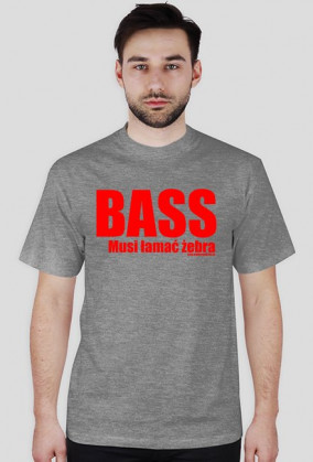 Koszulka "Bass musi łamać żebra" WB car audio - biała, napis czerwony