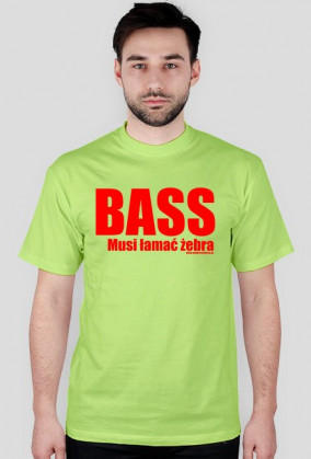 Koszulka "Bass musi łamać żebra" WB car audio - biała, napis czerwony