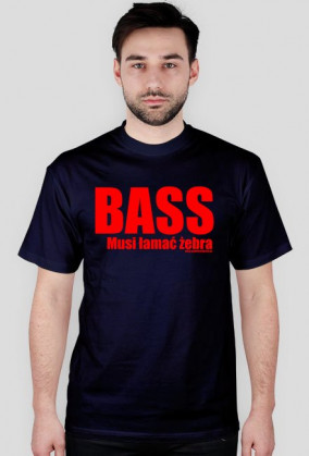 Koszulka "Bass musi łamać żebra" WB car audio - biała, napis czerwony