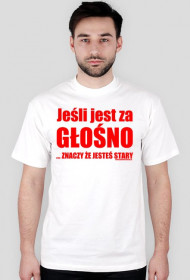 Koszulka "Jeśli jest za głośno..." WB car audio - biała, napis czerwony