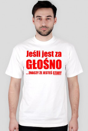 Koszulka "Jeśli jest za głośno..." WB car audio - biała, napis czerwony