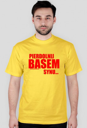 Koszulka "Pierdolnij basem..." WB audio napis cerwony