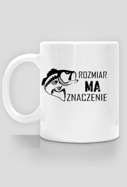 Rozmiar ma znaczenie nadruk czarny - Kubek
