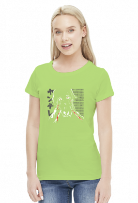 Koszulka anime Mirai Nikki Yandere (gray hiragana) (Damska)