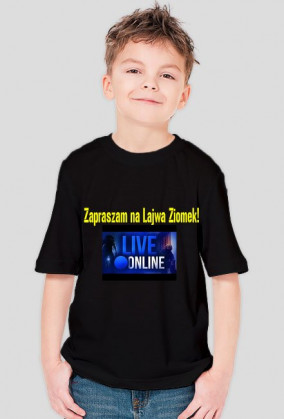 Koszulka Dziecięca + Logo Live i Tekst (Zapraszam na Lajwa Ziomek!)