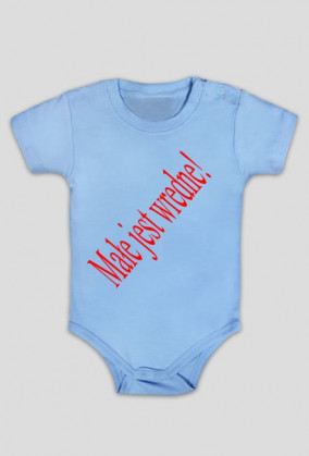 Śpioszki/body dziecięce z napisem MAŁE JEST WREDNE!