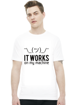 It works on my machine - Dziwne u mnie działa - Koszulka męska (Czarny nadruk)