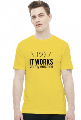 It works on my machine - Dziwne u mnie działa - Koszulka męska (Czarny nadruk)