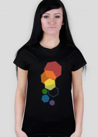T-shirt damski w kolorowe heksagony