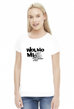 Koszulka damska - Wolno mi. Ślimak. Pada