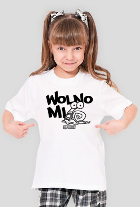Koszulka dla dziewczynki - Wolno mi. Ślimak. Pada