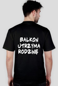"Czym się różni balkon od humanisty" T-SHIRT CZARNA MĘSKA