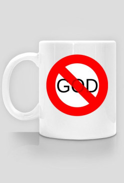 Biały kubek NO GOD