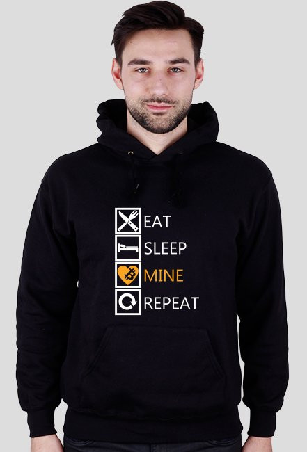 Bluza z kapturem eat/sleep/mine/repeat