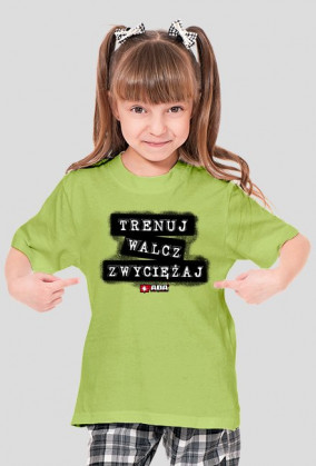 Koszulka dla dziewczynki - Trenuj, walcz, zwyciężaj. Pada